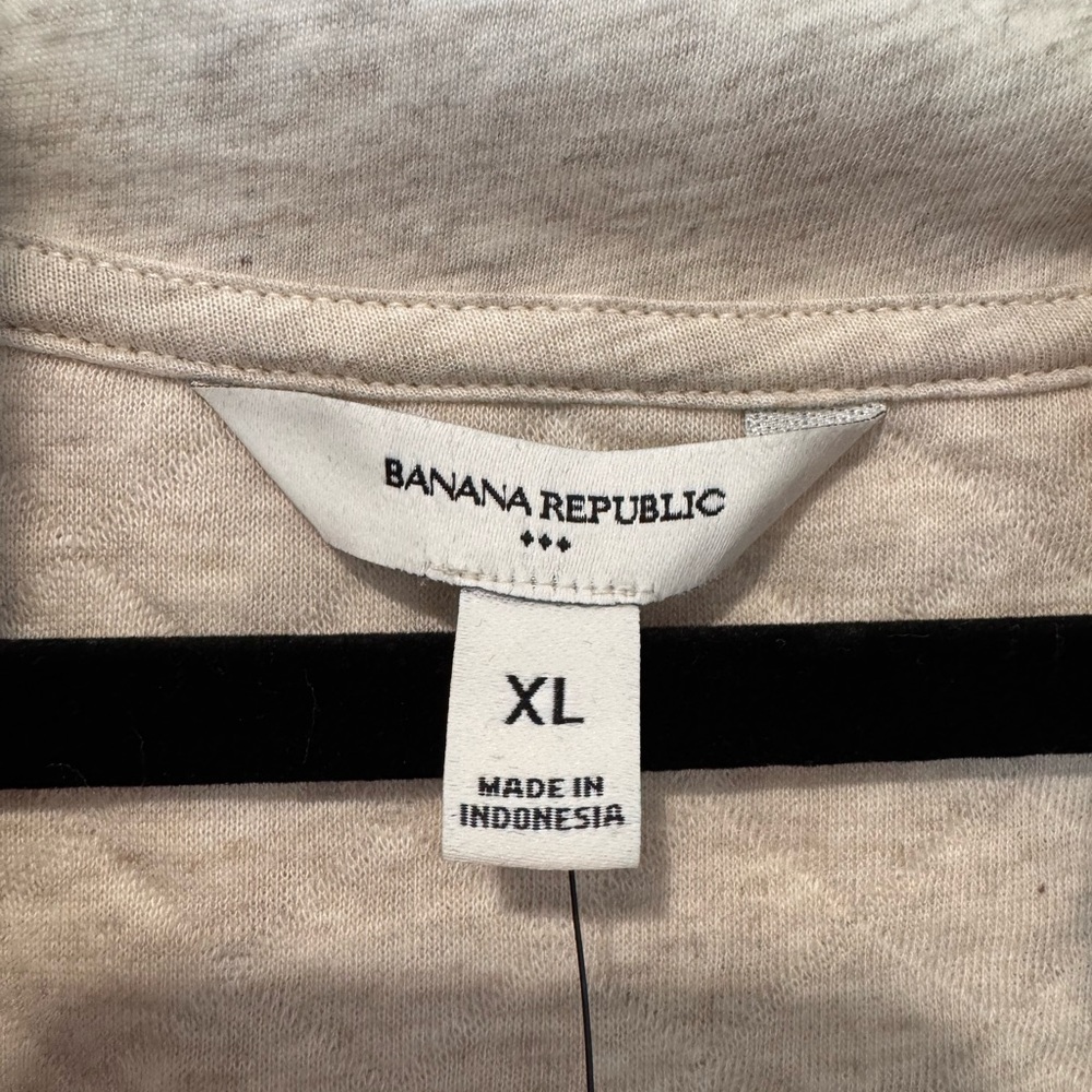 Auth.✅ NWOT Women’s Banana Republic “Heathered Oatmeal” Quilted 1/4 Zip Size XL🤍 - Picture 8 of 10